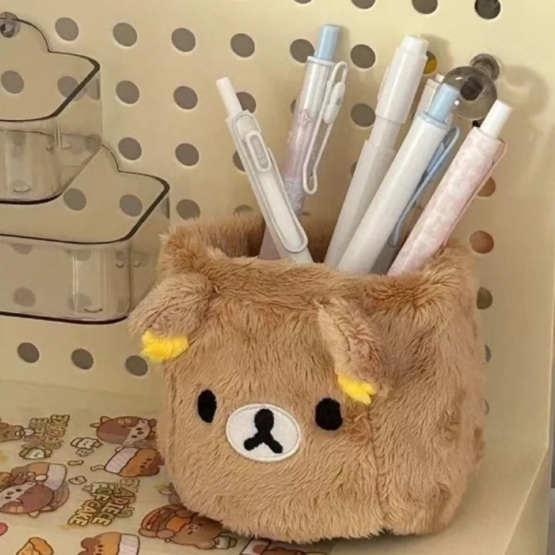 Rilakkuma Storage Pen Holder Cute Cartoon Stylish Unique High-Value Desktop Organizer Box Small and portable Student Pen Holder view 2