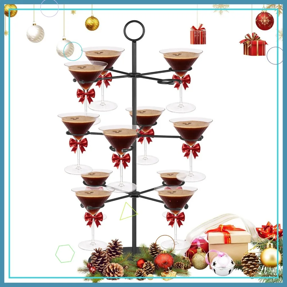 حامل برج الشمبانيا من 3 طبقات، حامل زجاجي 12 لحفلات الكوكتيل وحفلات الزفاف والمناسبات #1