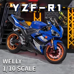 WELLY 1/10 YAMAHA YZF-R1 Motorcycle Model Toy Alloy Diecast Simulate Scale Motorcycle Model Toy for Boy Birthday Collection Gift