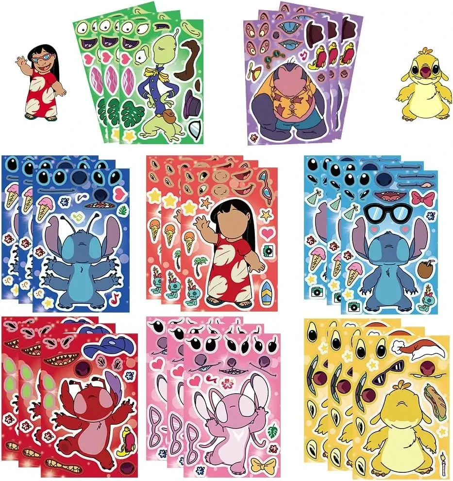 Lilo Stitch Party Gift Supplies Slapping Bracelets Reusable Drinking Straws Stamp face Stickers Bags Ring Kids Birthday Party