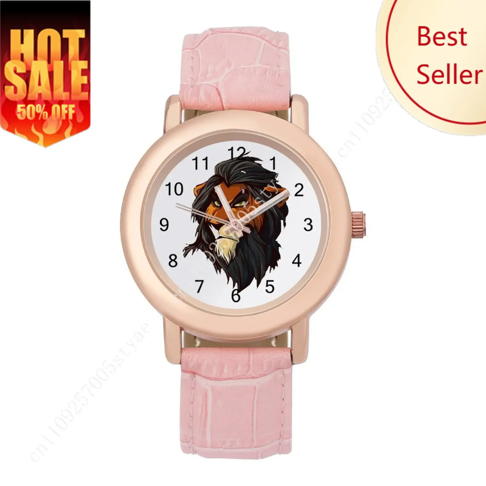 

Scar Women Leather Strap Watch Disney Cartoon Custom Watch Personalized Your Own Design Holiday Birthday Anniversarie