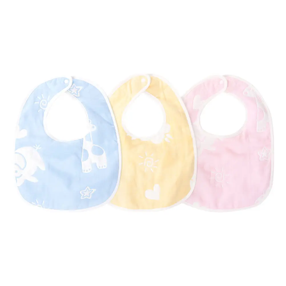 

3Pcs Organic Cotton Baby Bibs Drool Absorbent Bandana Bibs Snap Fasten Unisex for Boys Or Girls Teething Cotton Baby Bib