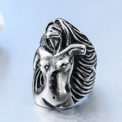 Fashion Cool Sexy Goddess Metal Finger Rings For Men Women Stainless Steel Gothic Punk Retro Renaissance Sculpture Jewelry Gifts