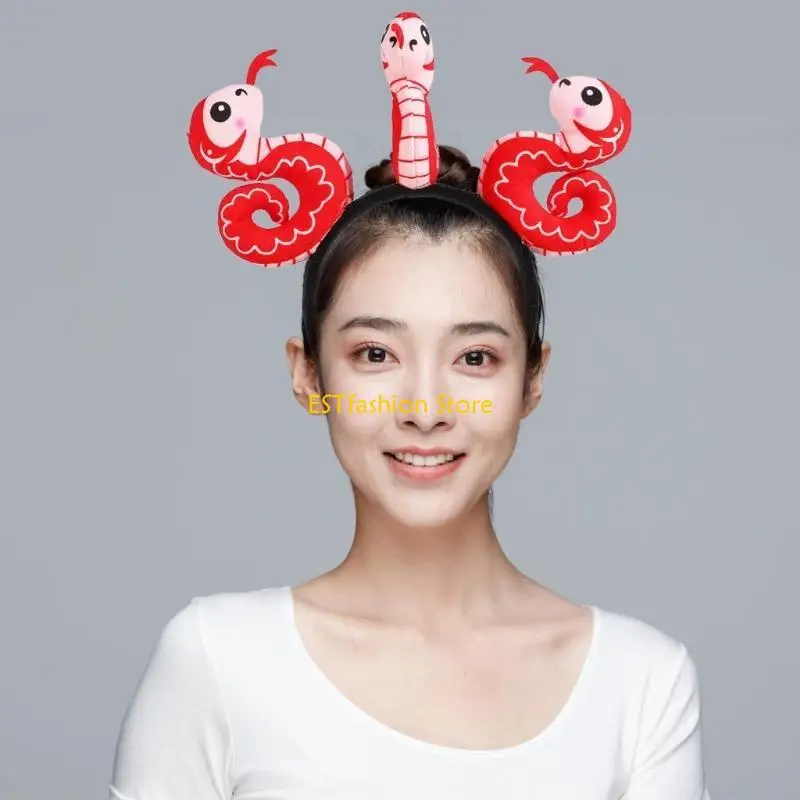 

Y5GC Уникальная 3D повязка на голову в виде змеи для китайского Нового года, регулируемый обруч для всех возрастов