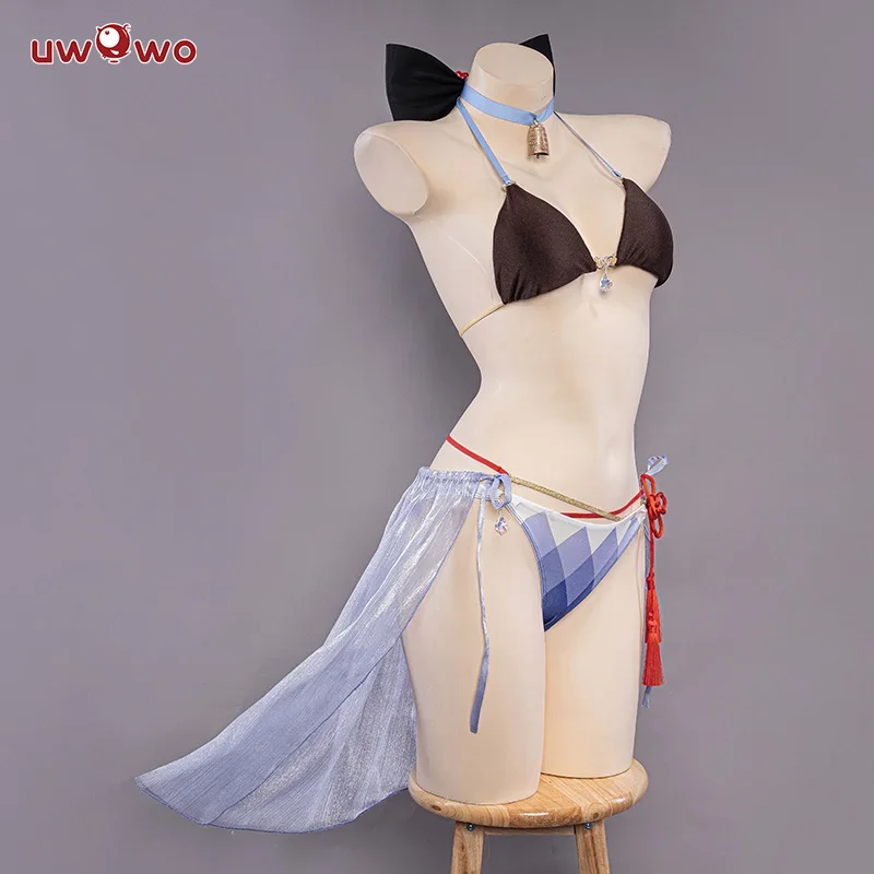 IN  Ganyu Cosplay Swimsuit Exclusive Game Genshin Impact Fanart Ganyu Costume Swimming Bra Panties Full Halloween