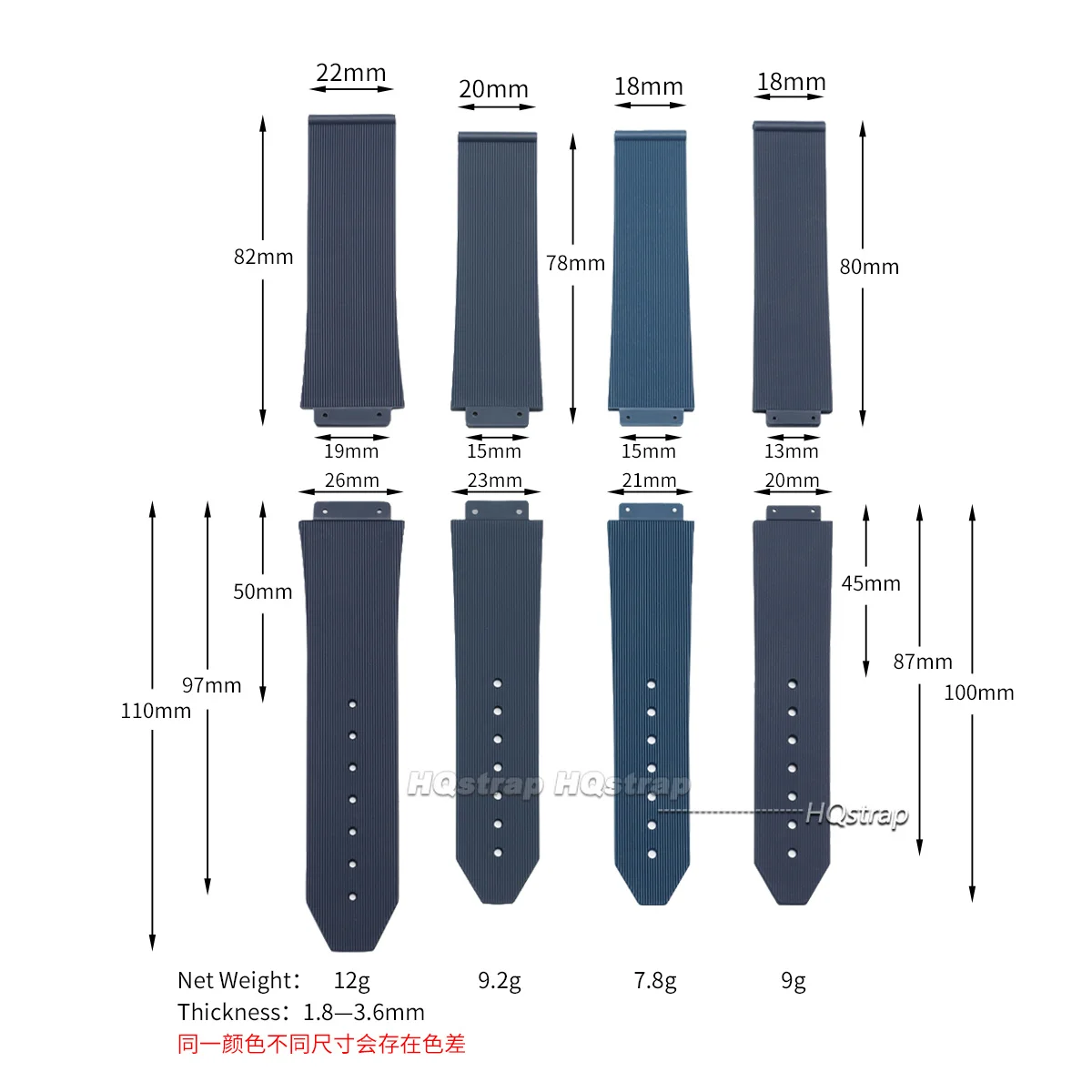 Rubber Silicone Watch Strap for Hublot 26X19mm 23X15mm 21X15mm 20X13mm Rubber Band Man Women Bracelet Replacement Accessories
