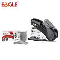 Eagle Mini Stapler With 1000 Staple Saving Stapling Force 50% Built in Staple Remover School Office Binding Supplies