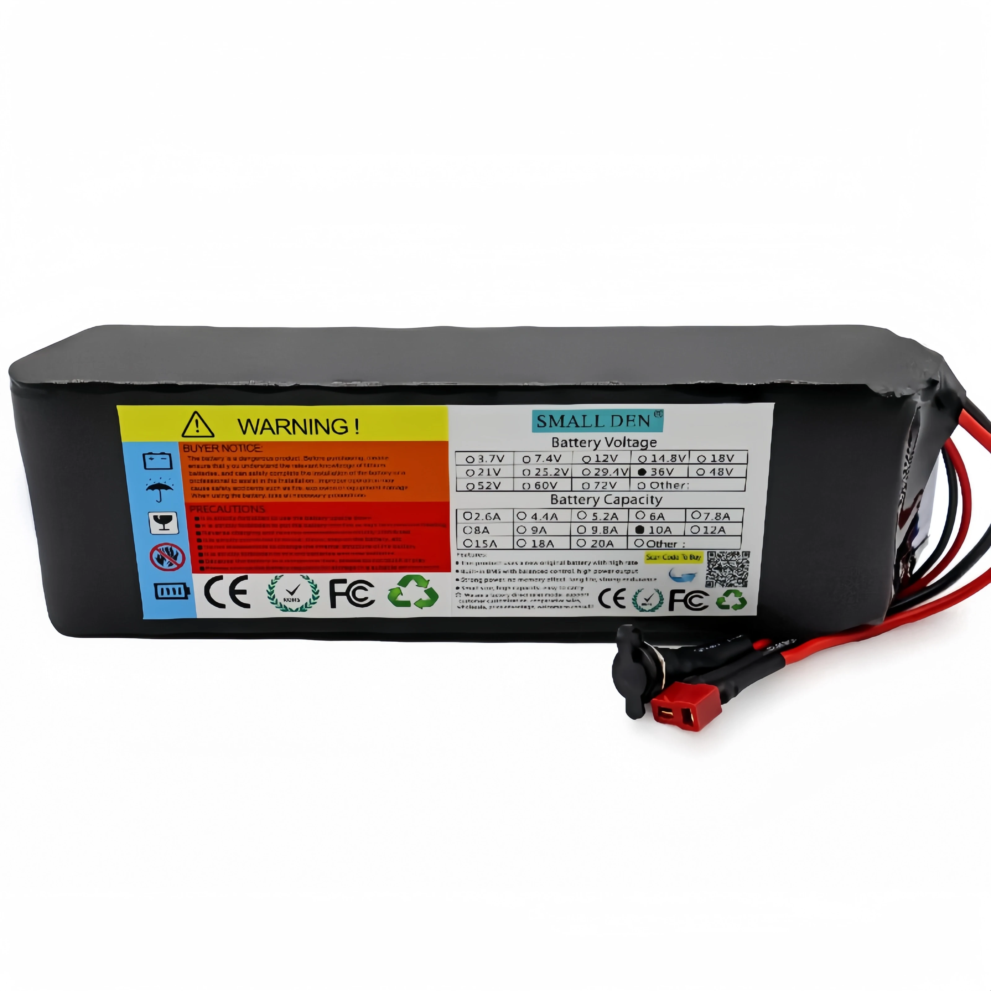 Batteria agli ioni di litio 36V 10A + caricabatterie 42V 2A 21700 batteria elettrica 10 s2p 10000mAh 0-500W con BMS integrato 15A.