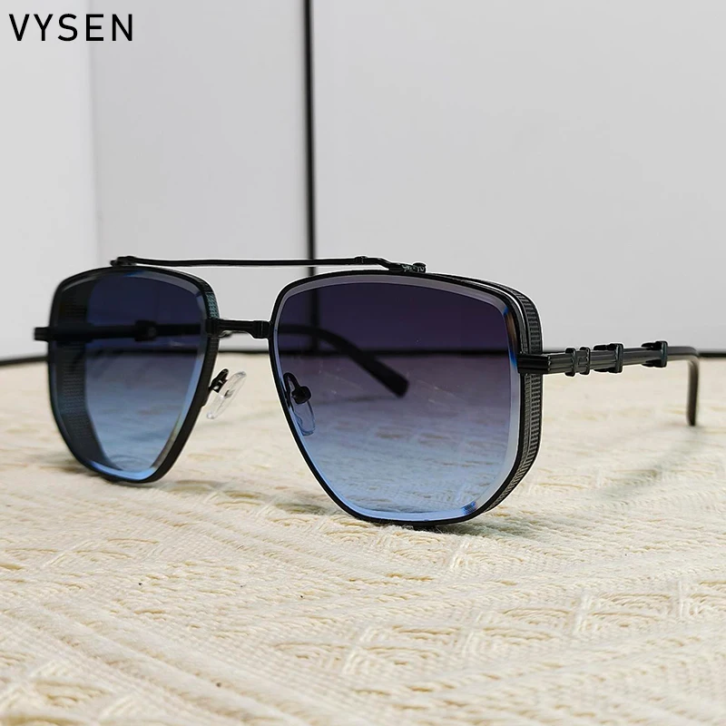 

Vintage Square Metal Frame Sunglasses Men 2024 Luxury Fashion Double Beam Sun Glasses For Male Steampunk Eyewear Gafas De Sol