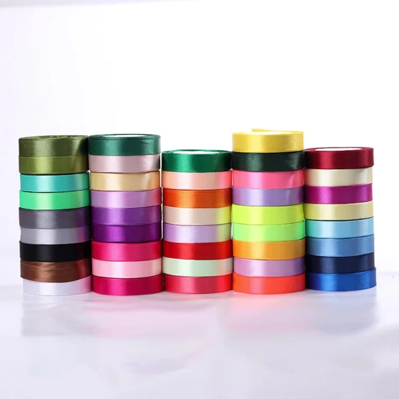 22 متر/وحدة 15 مللي متر شريط من الساتان DIY بها بنفسك القوس الحرفية ديكور حفل زفاف الديكور هدية التفاف الشريط الملابس المواد المساعدة