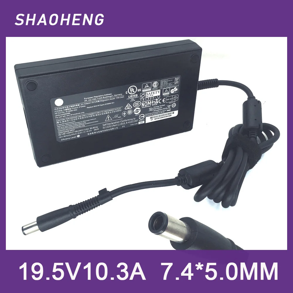 Cargador Adaptador de CA Delgado Original de 19.5V 10.3A 200W para HP ELITEBOOK 8560W 8730W, Cable de Alimentación