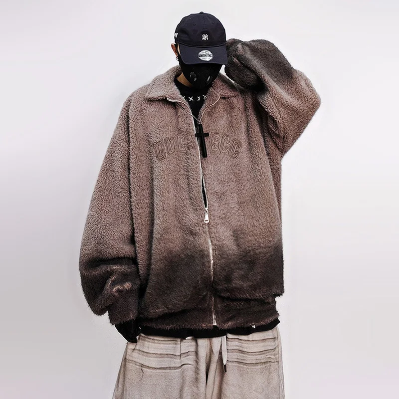 LUZHEN 2025 موضة الشتاء التدرج مطبوعة فضفاضة معطف غير رسمي الرجال العصرية وسيم الشارع عالية الجودة نحى سترة JY5393 #3