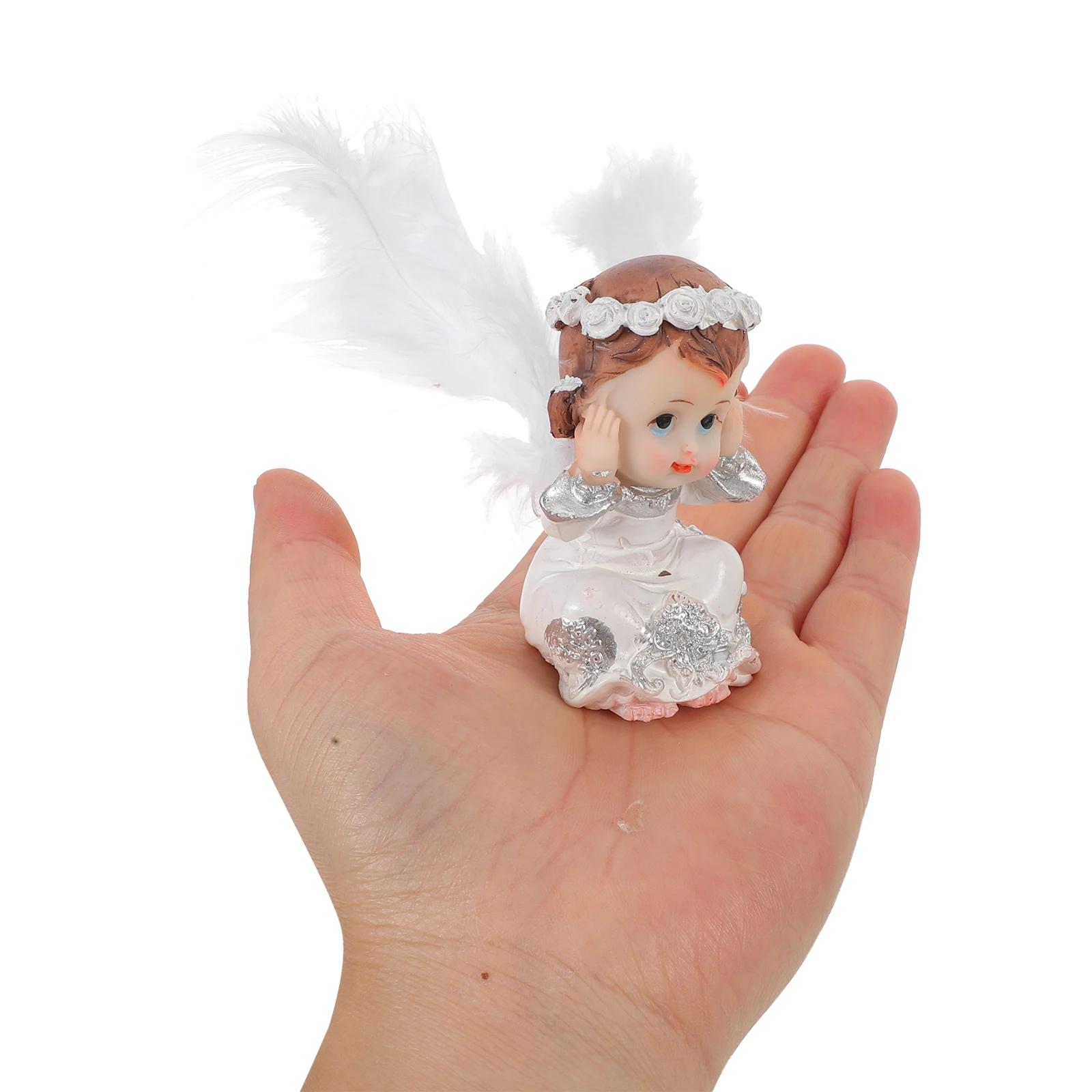 

3Pcs Christmas Resin Angel Miniature Statue European Style Table Decoration Holiday Fairy Garden Accessory Decorative Angel