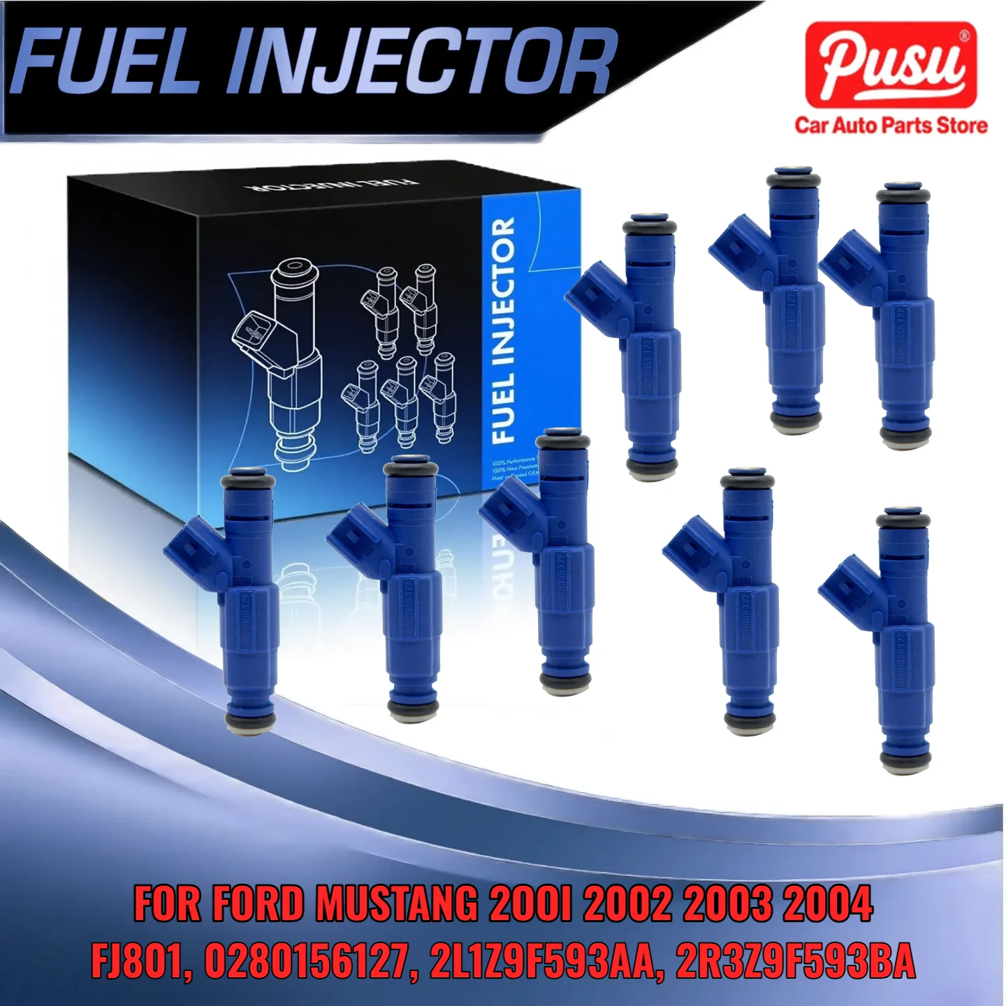 

8pcs Fuel Injector Set for Mustang 2001 2003 2004 V8 46L DOHC 0280156127 2R3Z9F593BA