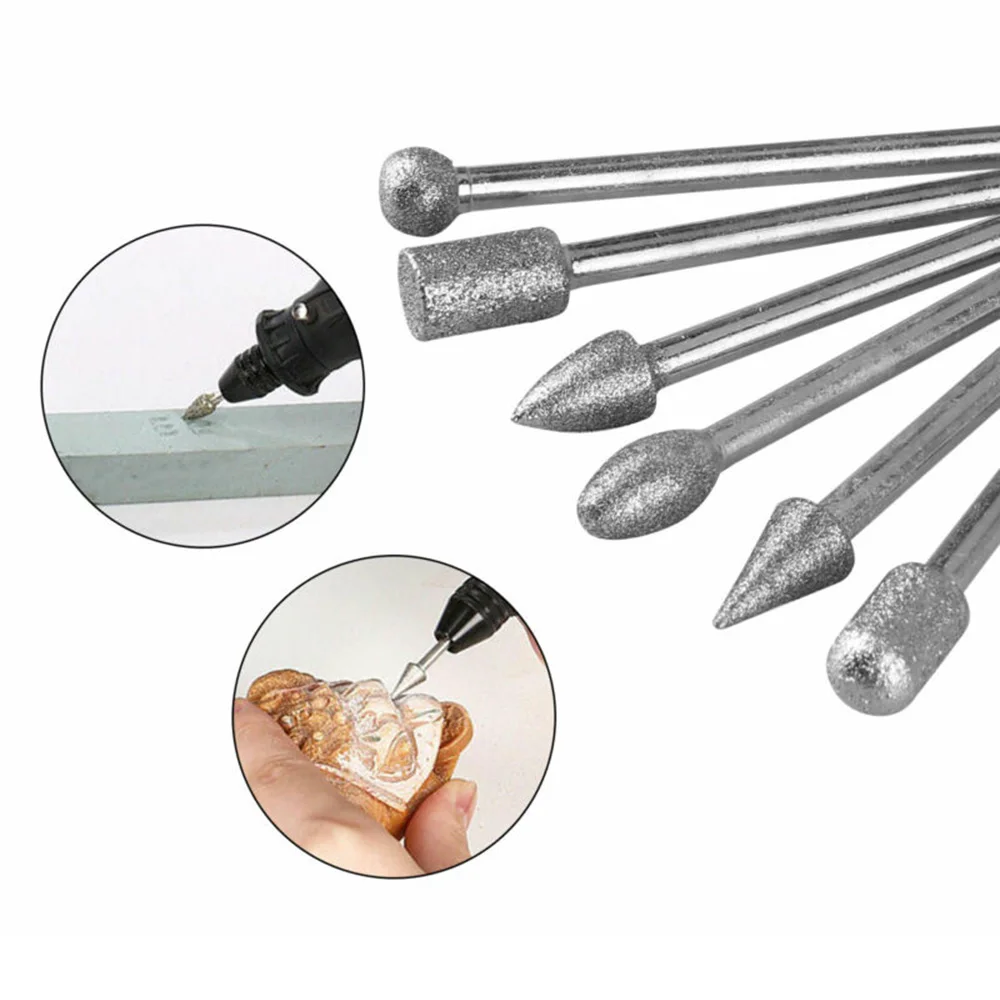 Imagem -03 - Galvanizado Burr Diamante Conjunto Brocas Conjunto para Cortador Mental Ferramenta Rotativa Burr Rotary Ferramenta Elétrica de Moagem 120 Grit 20pc