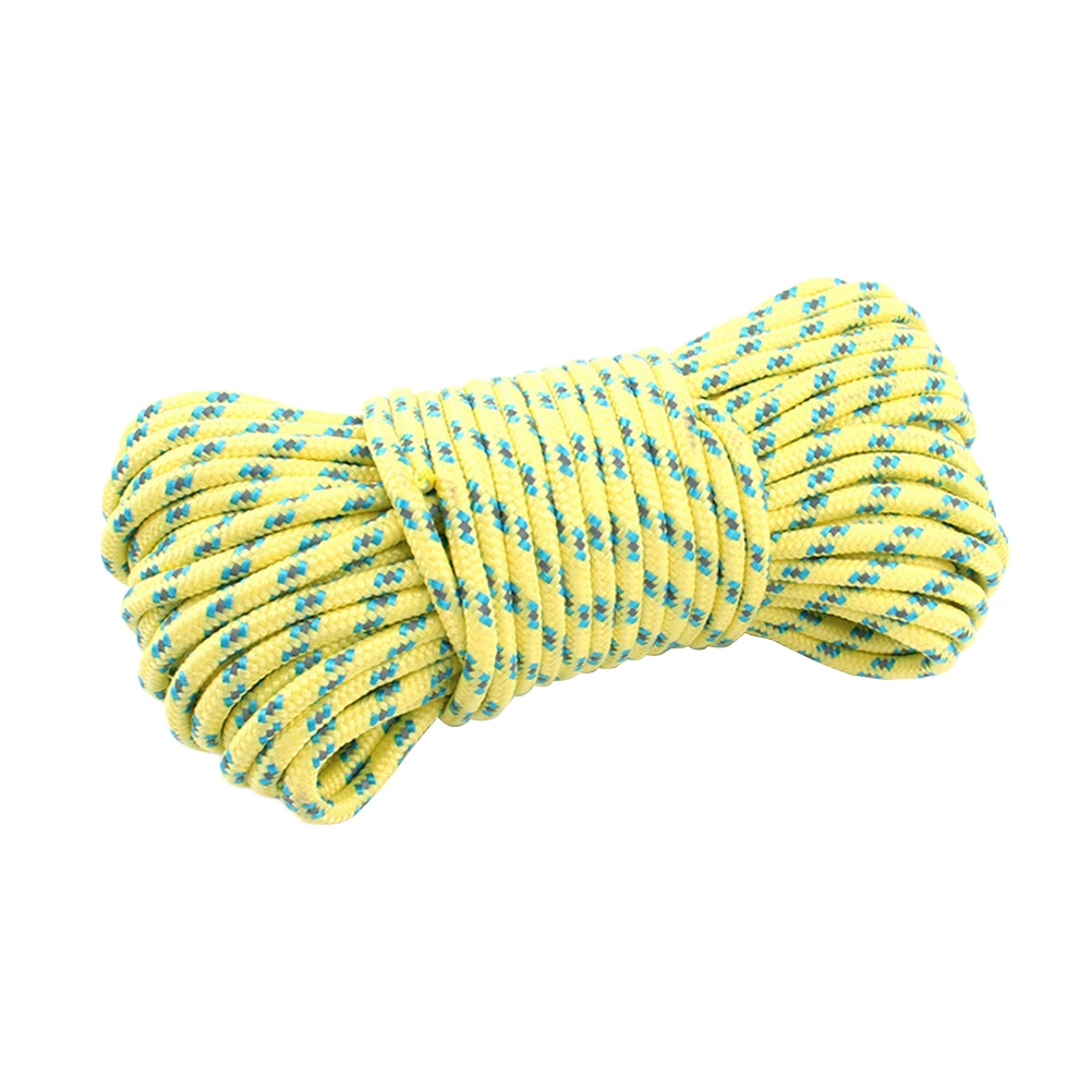 

20 M Thickened Reflective Pull Rope Parachute Cord Lanyard Windproof Yellow 550