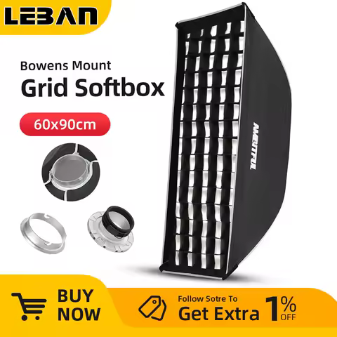 AMBITFUL 24"x 35" 60 x 90cm Honeycomb Grid Softbox with Bowens or Elinchrom Mount for Studio Strobe Flash Light