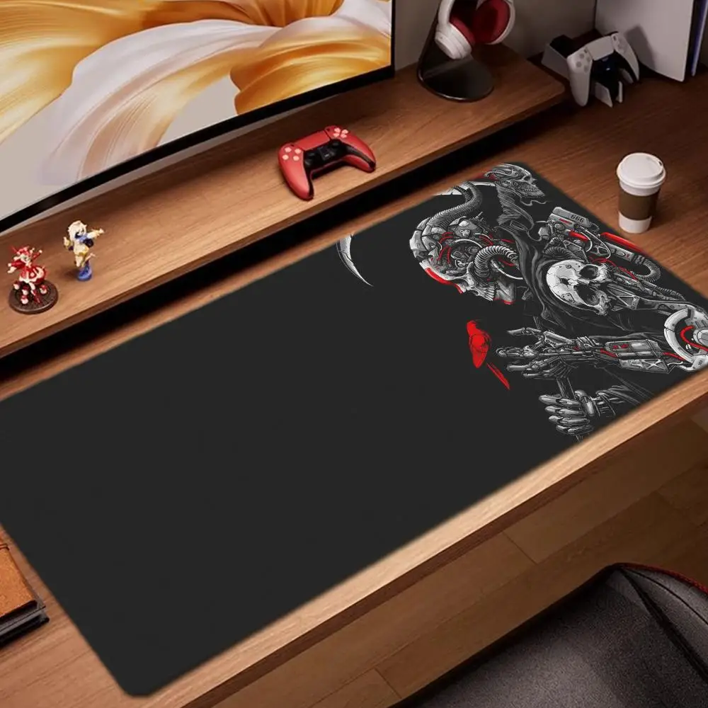 

dark skull Mouse Pad Game Accessories keyboard pad XXL large locking edge 900X400 mm table mat Gaming mousepad