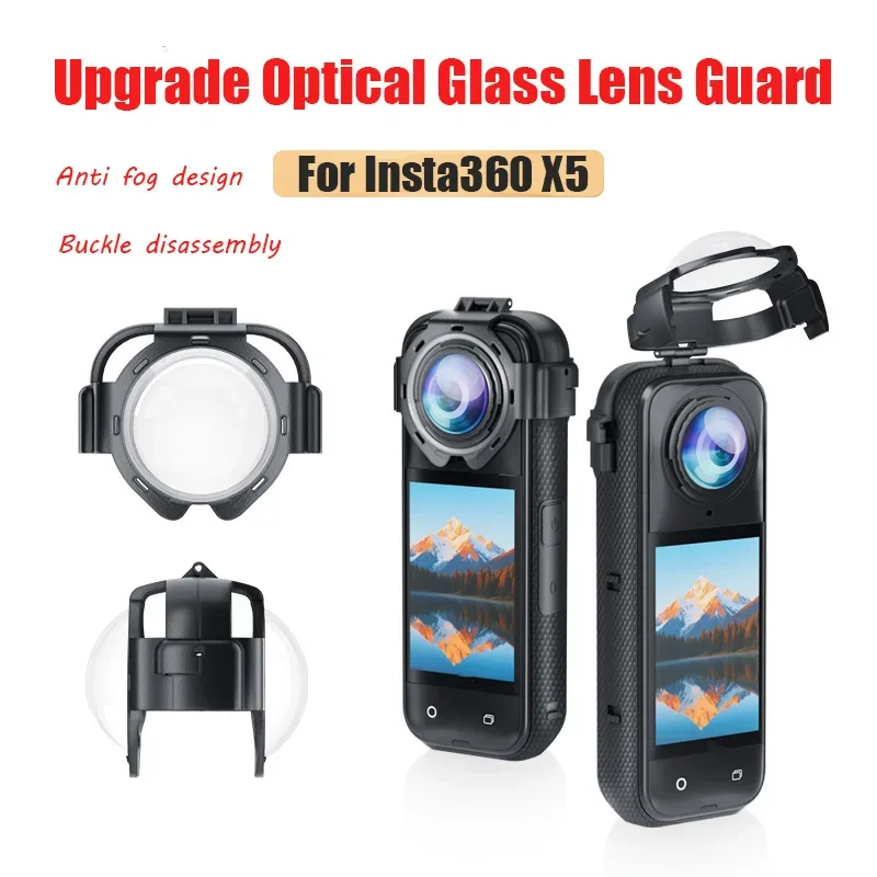 Lens Guard Anti‑Fog Anti‑Scratch Waterproof Dustproof Protective Cover for Insta360 X5 Panoramic Action Camera Accessories