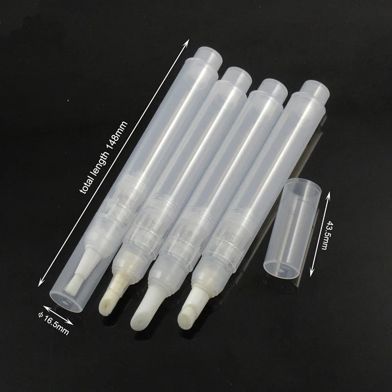 50pcs 6ml Transparent Press Pens Empty Nail Oil Pen with Brush Tip Cosmetic Container Applicators Eyelash Growth Liquid Tube