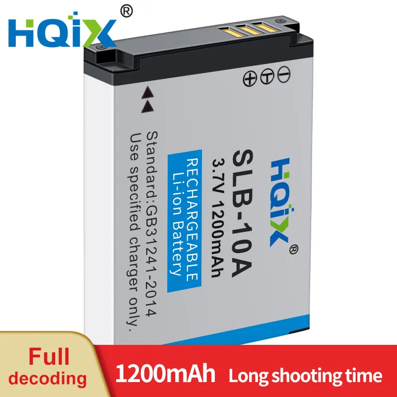 HQIX for Samsung WB750 WB800F WB850F WB1100F WB2100 ES55 EX2F ES60 Camera SLB-10A Charger Battery