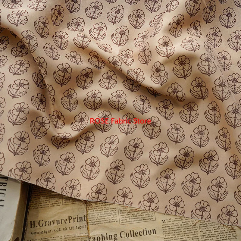 

1-метровая коричневая кофейная пряжа, окрашенная жаккардовая ткань, весенне-осенняя женская сумка для платья, ткань для шитья своими руками