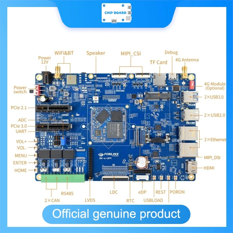Forlinx UP4 RK3568 Development Board, Rockchip NPU Core Module with Android Linux HarmonyOS Support for Embedded Systems