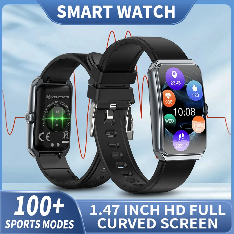 

LIGE New 1.47 inch 3D Screen Smart Watch Men All-day Blood Oxygen Heart Rate Smartband Waterproof Outdoor Sports Lady Smartwatch