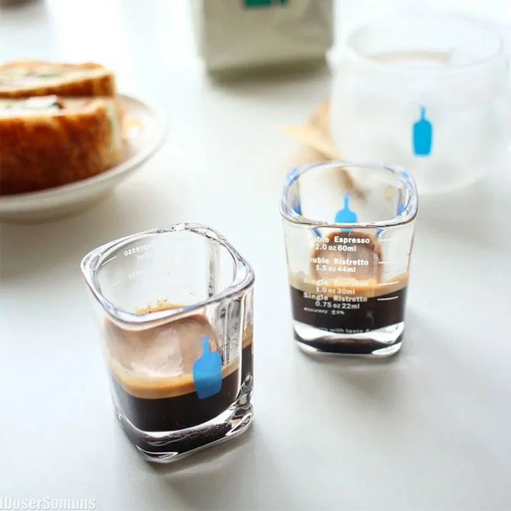 Arabian Percent Blue Bottle Glass Cup Espresso Small Measuring Cup Exquisite Transparent Coffee Utensils Kitchen Accessories