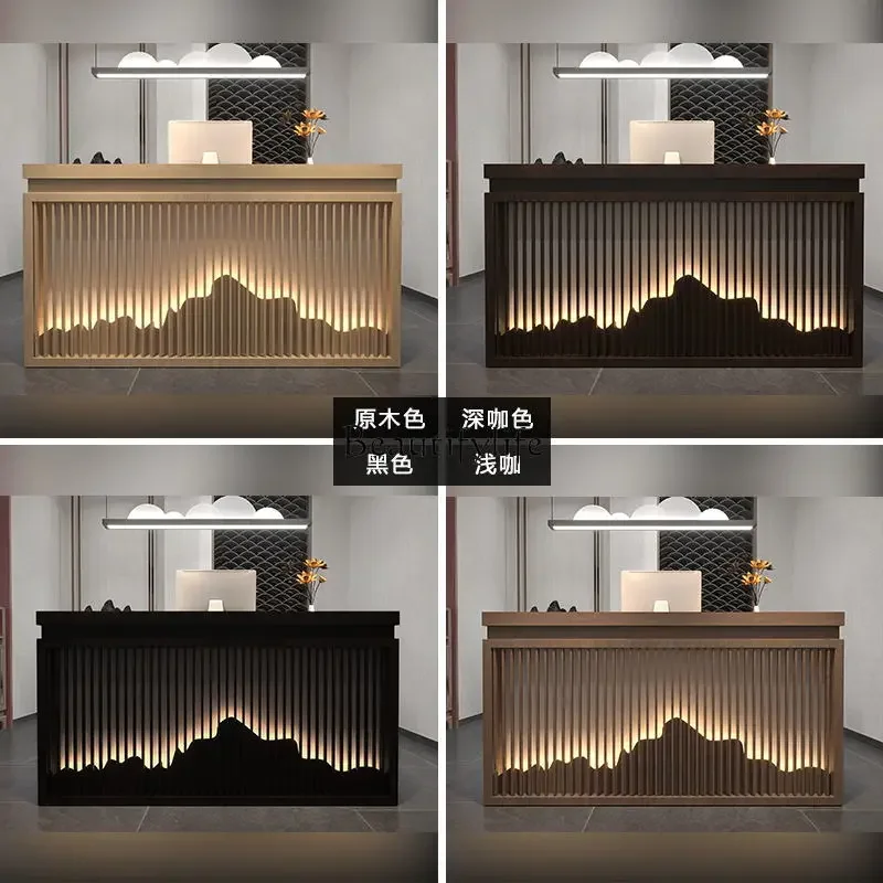 

yj19 New Chinese Style Retro Tea House Restaurant Cashier Counter Light Luxury High-end Foot Bath Bar Counter