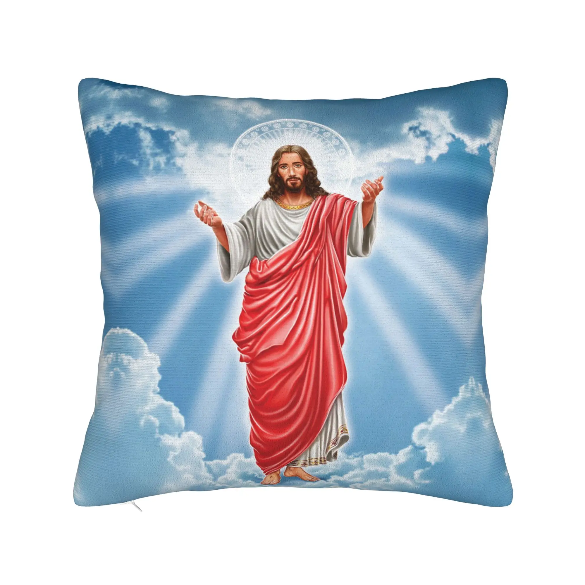 Christian Pillowcase Polyester Cushion Cover Decorative God Bless Jesus Christ Throw Pillow Case Cover Home Square 40*40cm