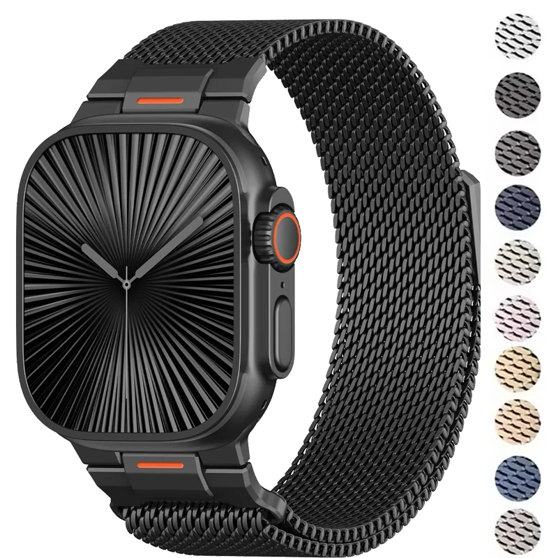 

Миланские ремешки для Apple Watch Ultra 3 49 мм серии 11 10 9 8 7 6 SE 46 мм 42 мм 41 мм 44 мм 45 мм 38 40 мм Аксессуары с магнитной петлей