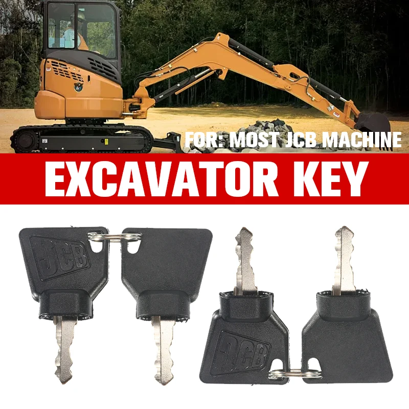 2 Pcs Ignition Start Key Switch Starter key For JCB 3CX Excavator Most JCB Machine Digger Replacement Parts