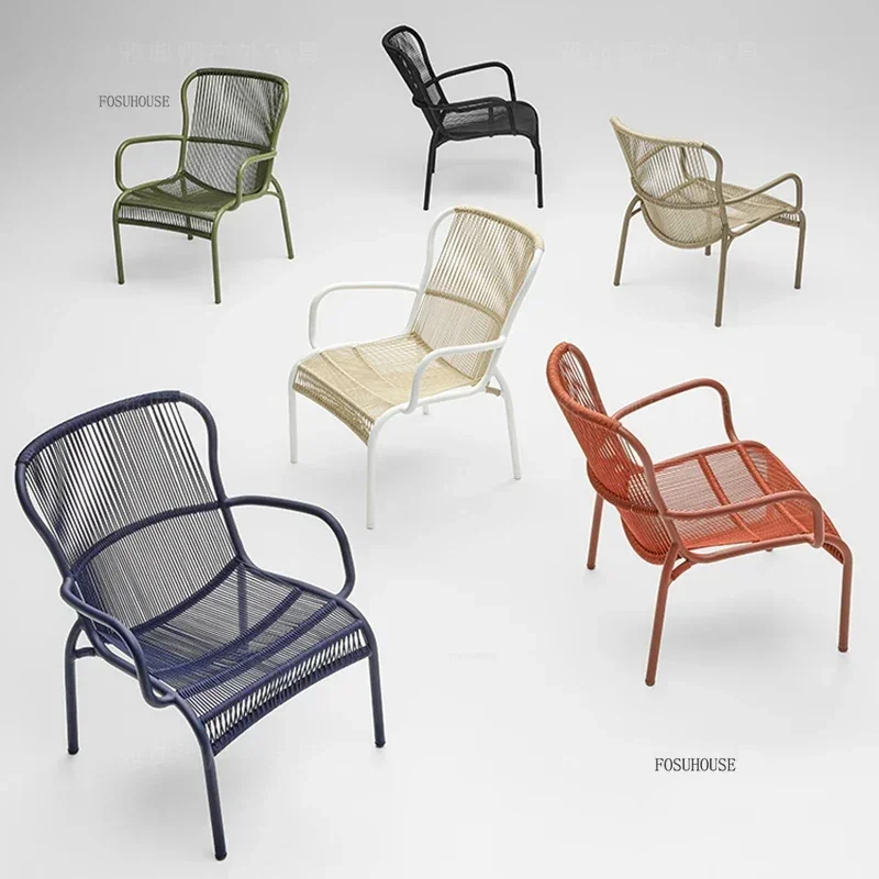 Nordic Rattan Outdoor Table and Chair Waterproof Sunscreen Open-air Patio Furniture Outdoor Set Creative Garden Furniture Sets