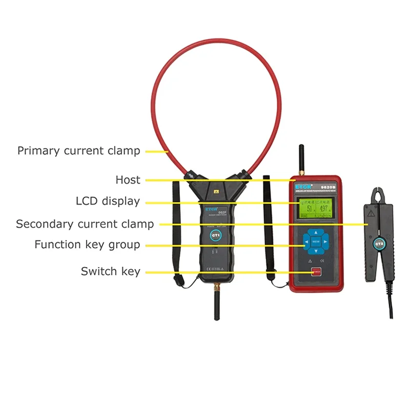 ETCR9620B Transmission Distance  Wireless Low-Voltage Current Transformer Transformation Ratio Tester Is 100m