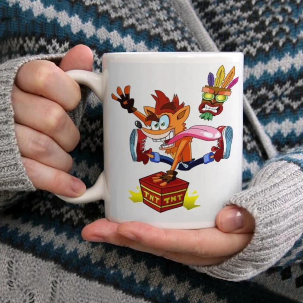 C_CrashS_B- Bandicoot Game Coffee Mug 11oz Fun Ceramic Coffee Tea Cocoa Cup Handle Tea Drink Cup