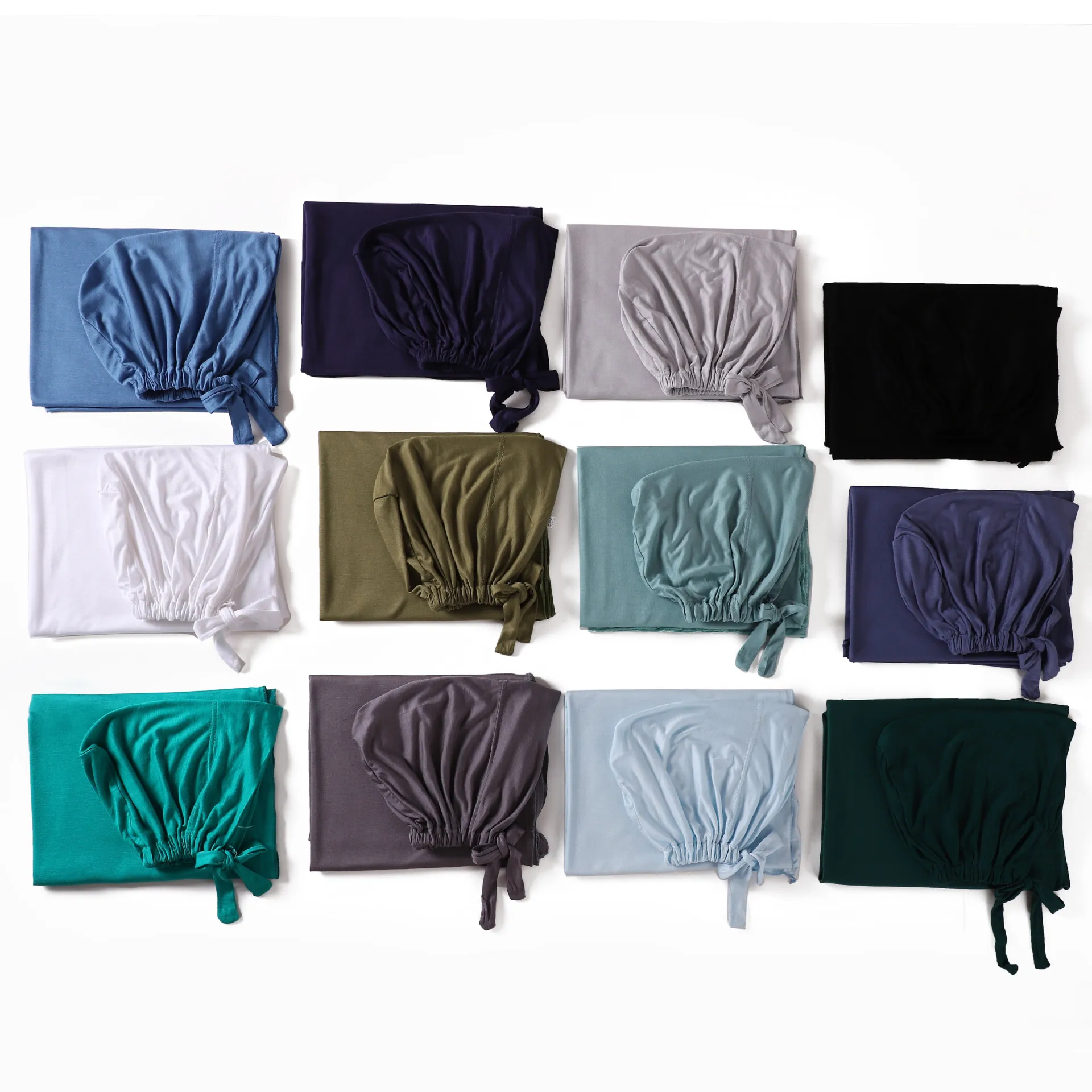 Modal Long Scarf and Inner Cap Set 2PCS Muslim Hijab Women Lace Up Turban Bonnet Headscarf Islam Shawls Wrap Underscarf Scarves