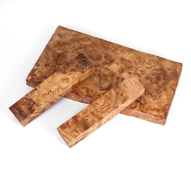Natural Burmese Golden Camphor Burl Wood Blank Burl Timber Block for Knife Handle Bow Grip DIY Hand Carving Craft Raw Material