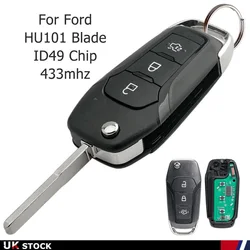 Clé à distance pour Ford ATIC btMK8, Fob ID49 Chip, 2016 MHz, 2019-433