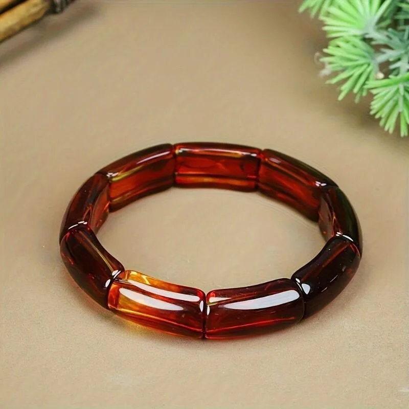 Fashionable and Versatile Exquisite Second-generation Amber Beeswax Bracelet, Suitable for Both Men and Women
