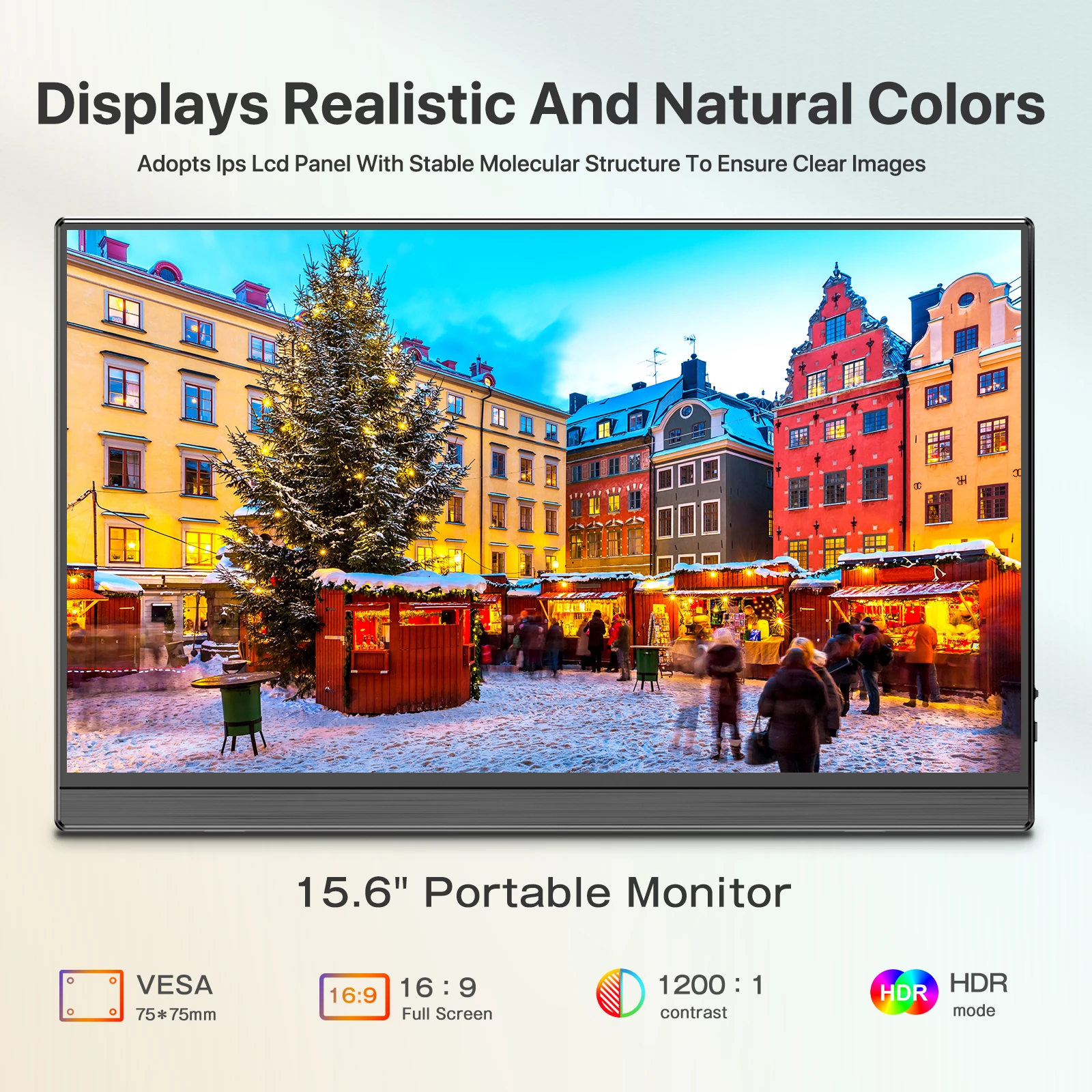 UPERFECT 15.6inch 60Hz Portable Monitor 1920*1080 16:9 IPS Screen For Laptop XBox PS4 / 5 Switch TV Box PC Extension Mobile MAC
