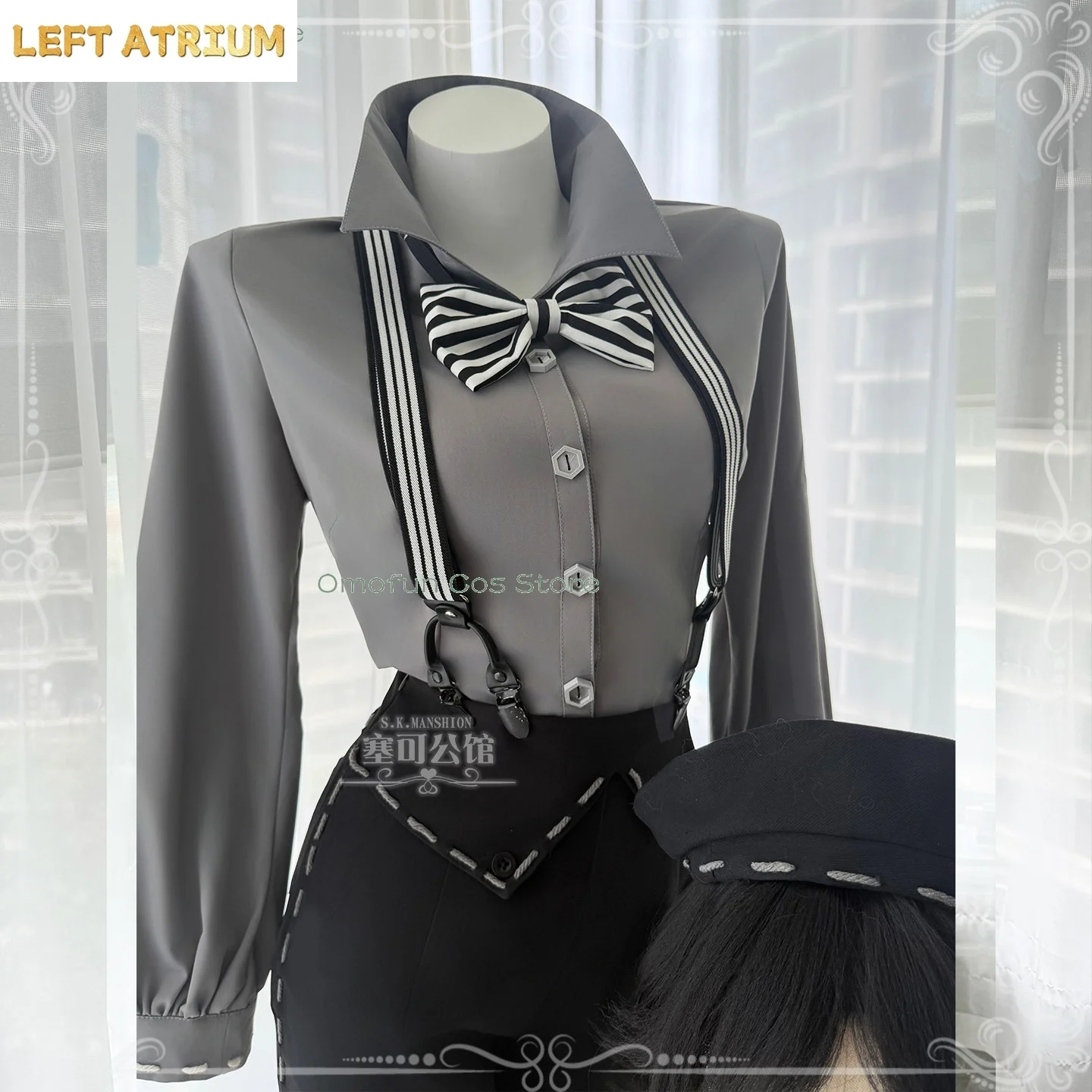 Identity V Mime Artist Cléo Decroux Unisex Cosplay Set – Grey Suit + Wig + Mask, 2026 Halloween Survivor Roleplay Costume - view 5