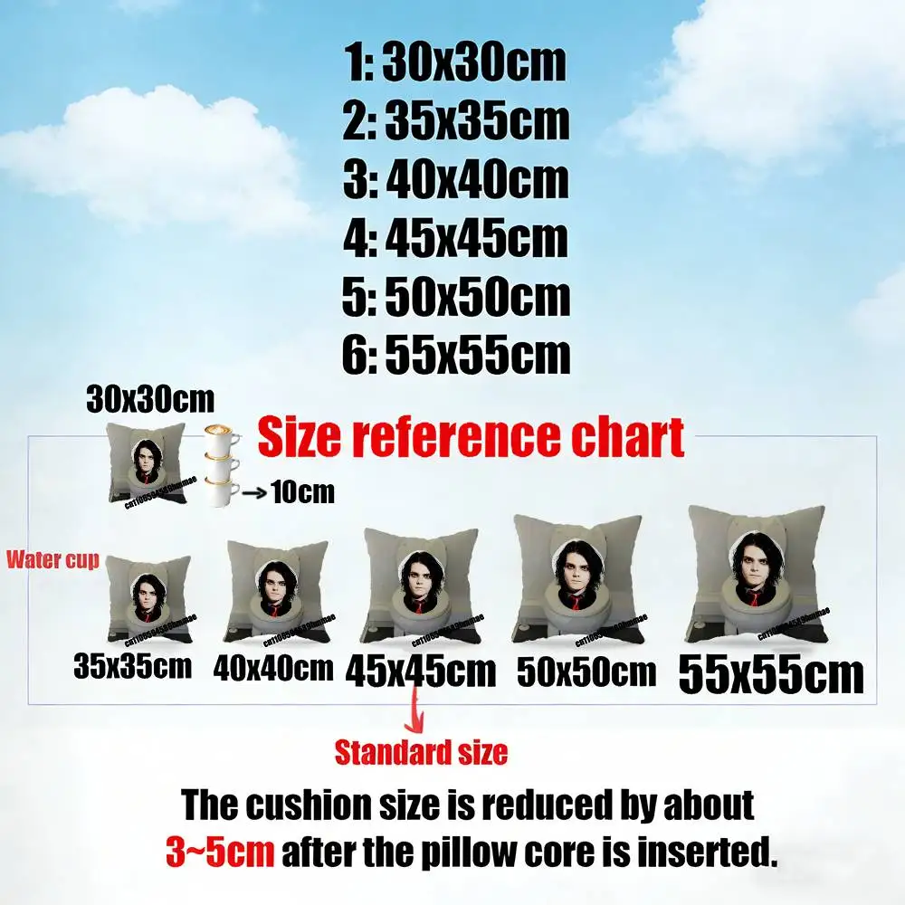For G-Gerard W-Way M-MCR Throw Pillow Case Sham 45x45cm 40x40cm Square Car Pillowcase Pad Cushion Cover