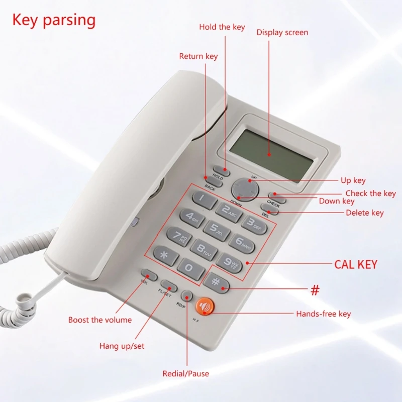 896F Big Button Landline Phones with Caller Identification for Front Desk Home Hotel