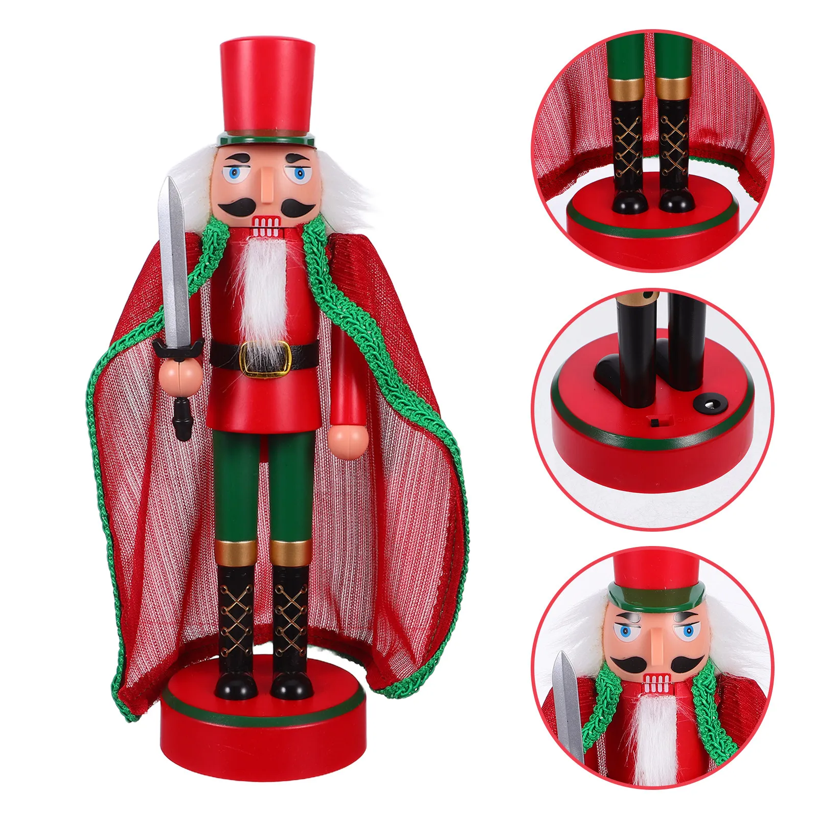 

1Set Nutcracker Soldier Christmas Decor Lighted PVC Traditional Xmas Table Centerpiece Mantel Office Holiday Decoration