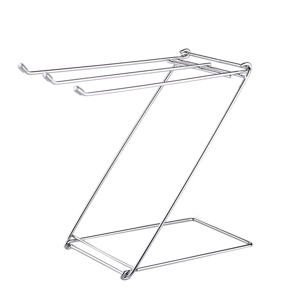 Rustproof Daily Life Towel Rack Stable Stainless Steel Foldable Bathroom Kitchen Rags Home Table HolderStanding