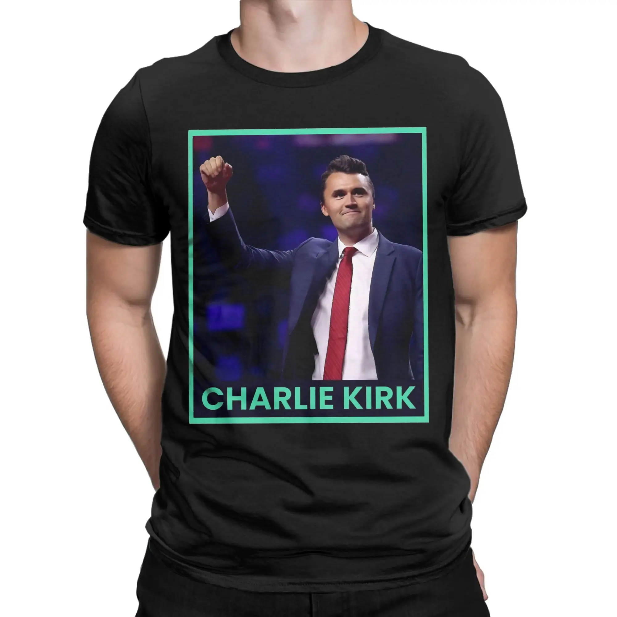 Vintage Charlie Kirk He Died T-Shirt for Men Crewneck Pure Cotton T Shirts  Short Sleeve Tee Shirt Printing Tops
