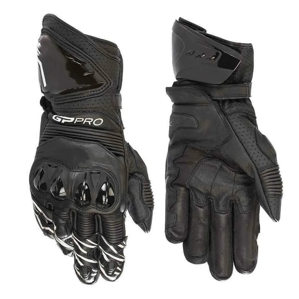 Guantes largos de cuero Gp PRO R3 para motocicleta, 4 colores, guantes de cuero de vaca originales para conducción de carreras, novedad