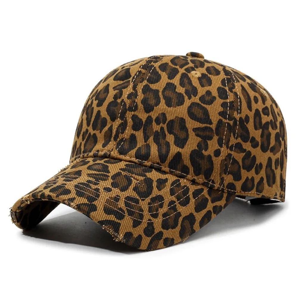

Matching Retro Leopard Print Hat Adjustable Strap Breathable Baseball Cap Sunscreen Hat For Men Women
