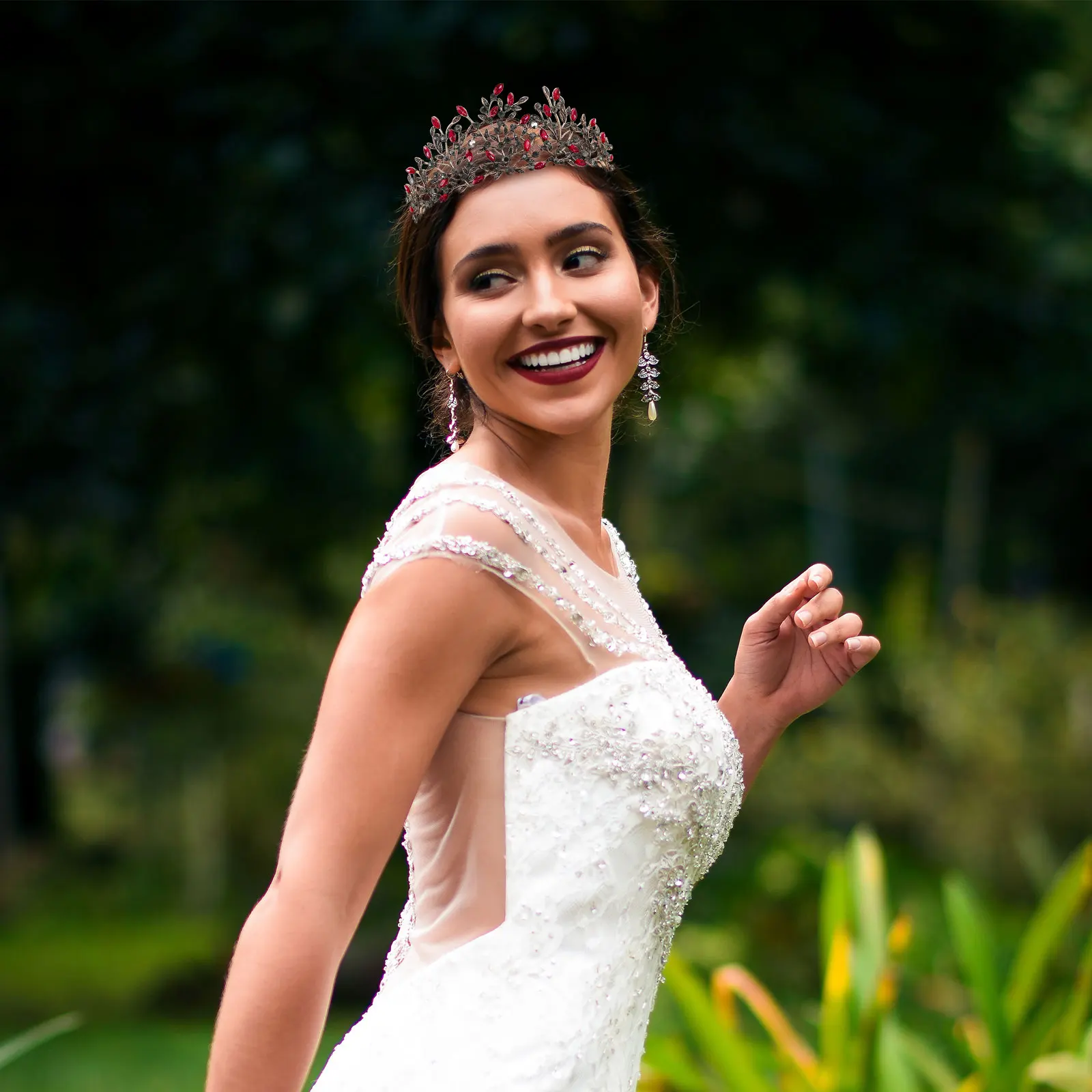 

Bridal Crown Hair Accessory for Wedding Pearl Bride Headdress Alloy Headpiece Women